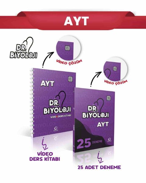 AYT DR.BİYOLOJİ VİDEO DERS KİTABI+DR BİYOLOJİ 25 DENEME SET resmi